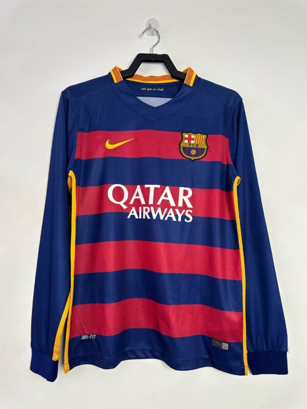 Barcelona 15 16 home  Long  sleeve shirt