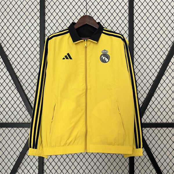 Real Madrid men yellow Double-Sided   Windbreaker - Image 2